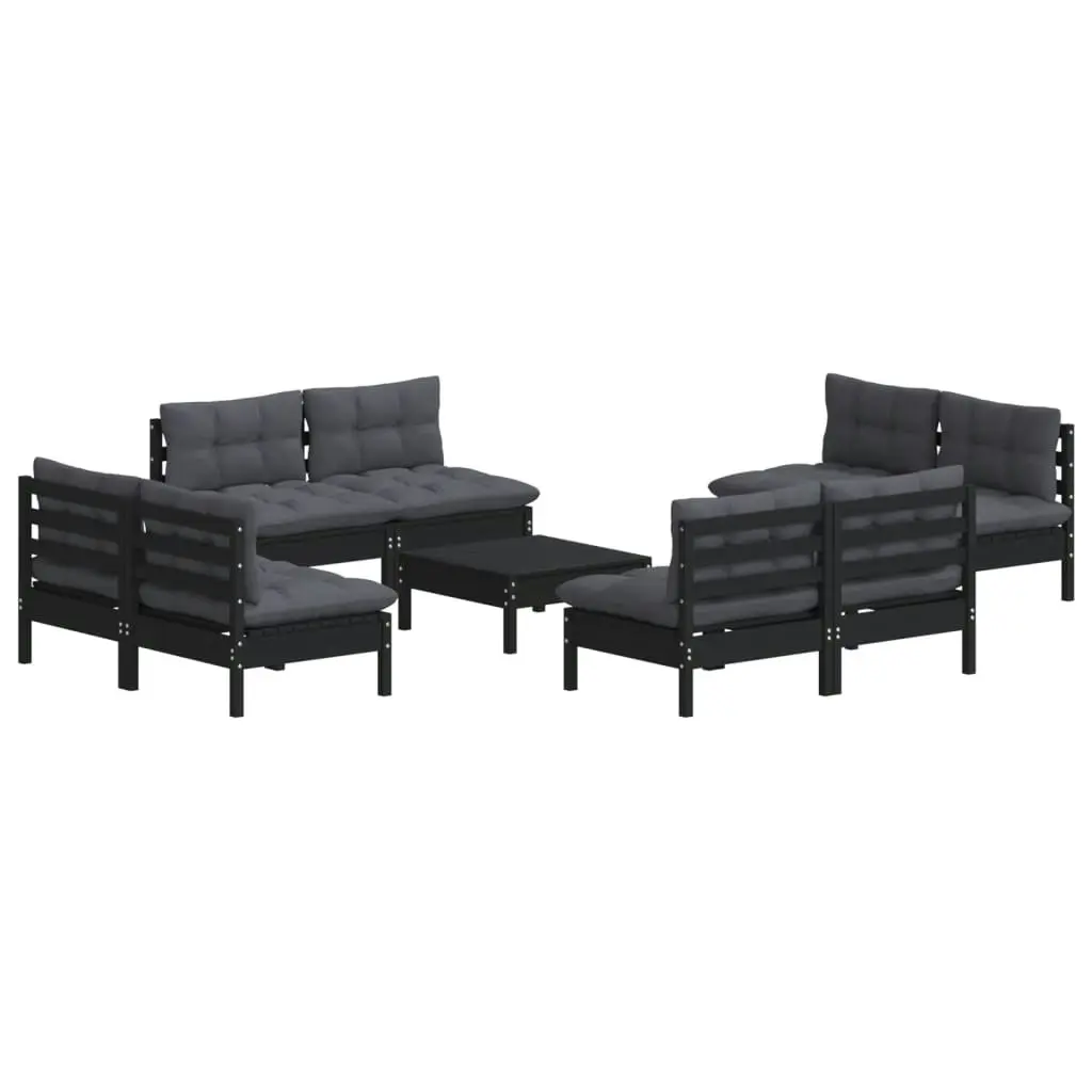 9 Piece Garden Lounge Set with Anthracite Cushions Pinewood 3096050