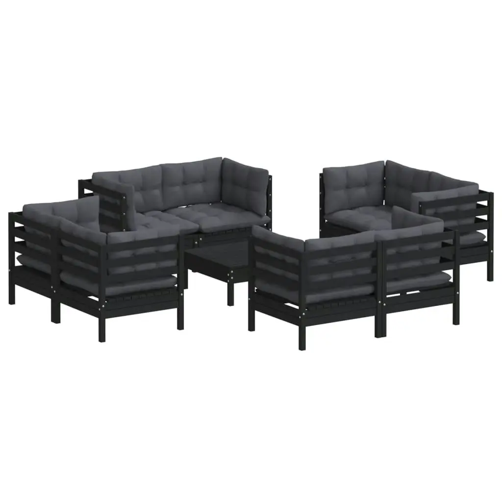 9 Piece Garden Lounge Set with Anthracite Cushions Pinewood 3096068