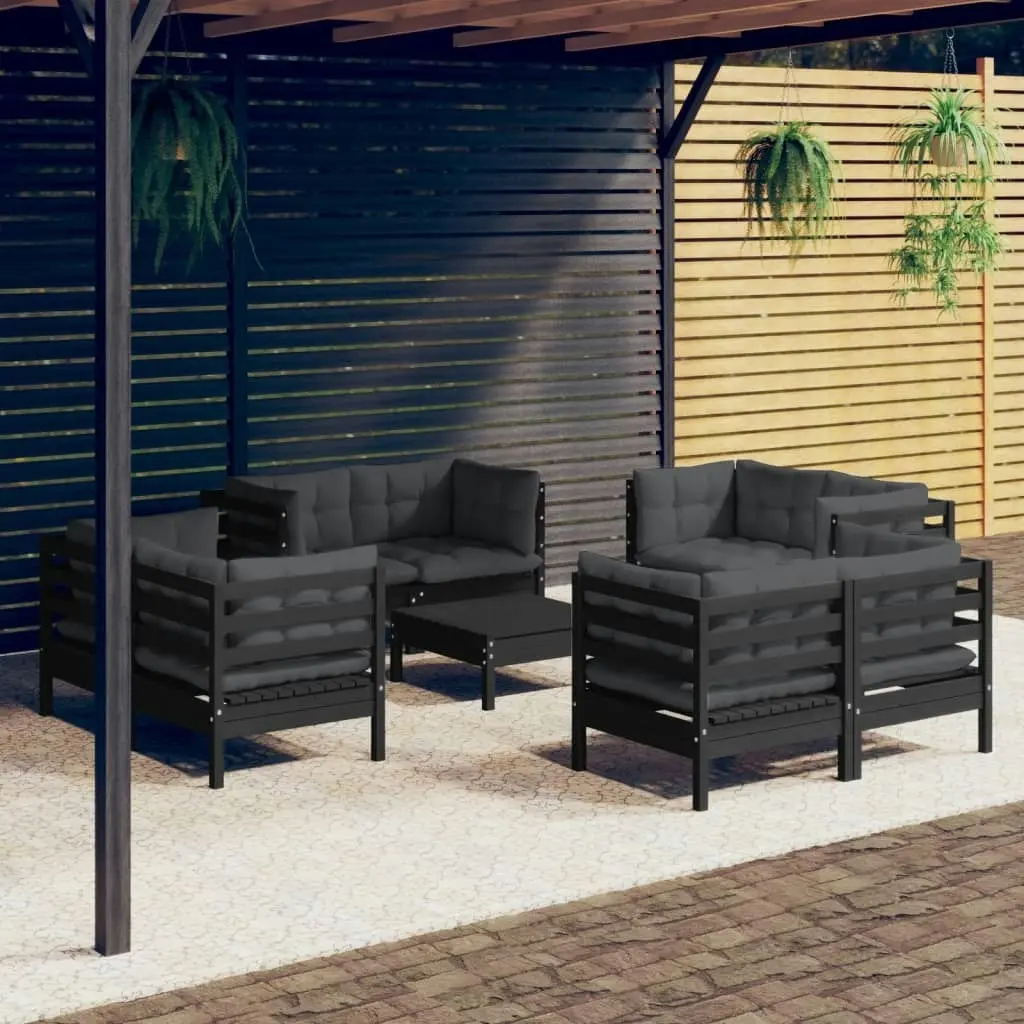 9 Piece Garden Lounge Set with Anthracite Cushions Pinewood 3096068