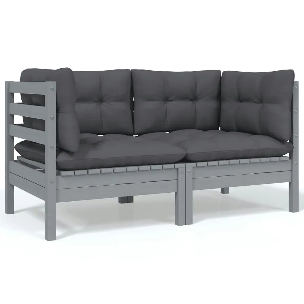 9 Piece Garden Lounge Set with Anthracite Cushions Pinewood 3096066