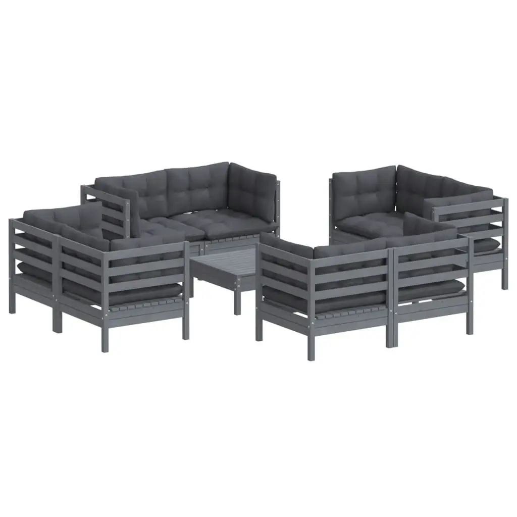 9 Piece Garden Lounge Set with Anthracite Cushions Pinewood 3096066