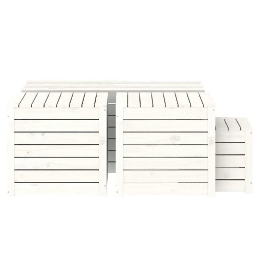 4 Piece Garden Box Set White Solid Wood Pine 3154667