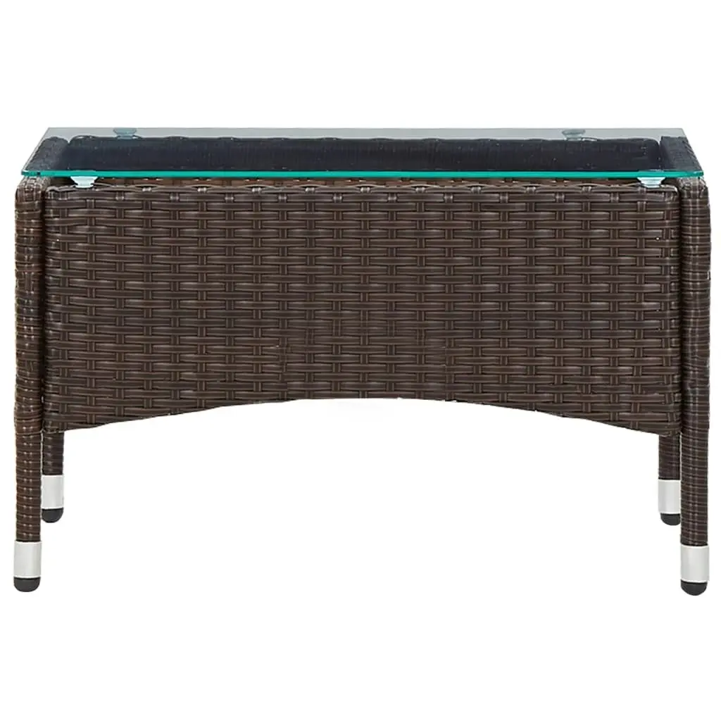 Coffee Table Brown 60x40x36 cm Poly Rattan 45906