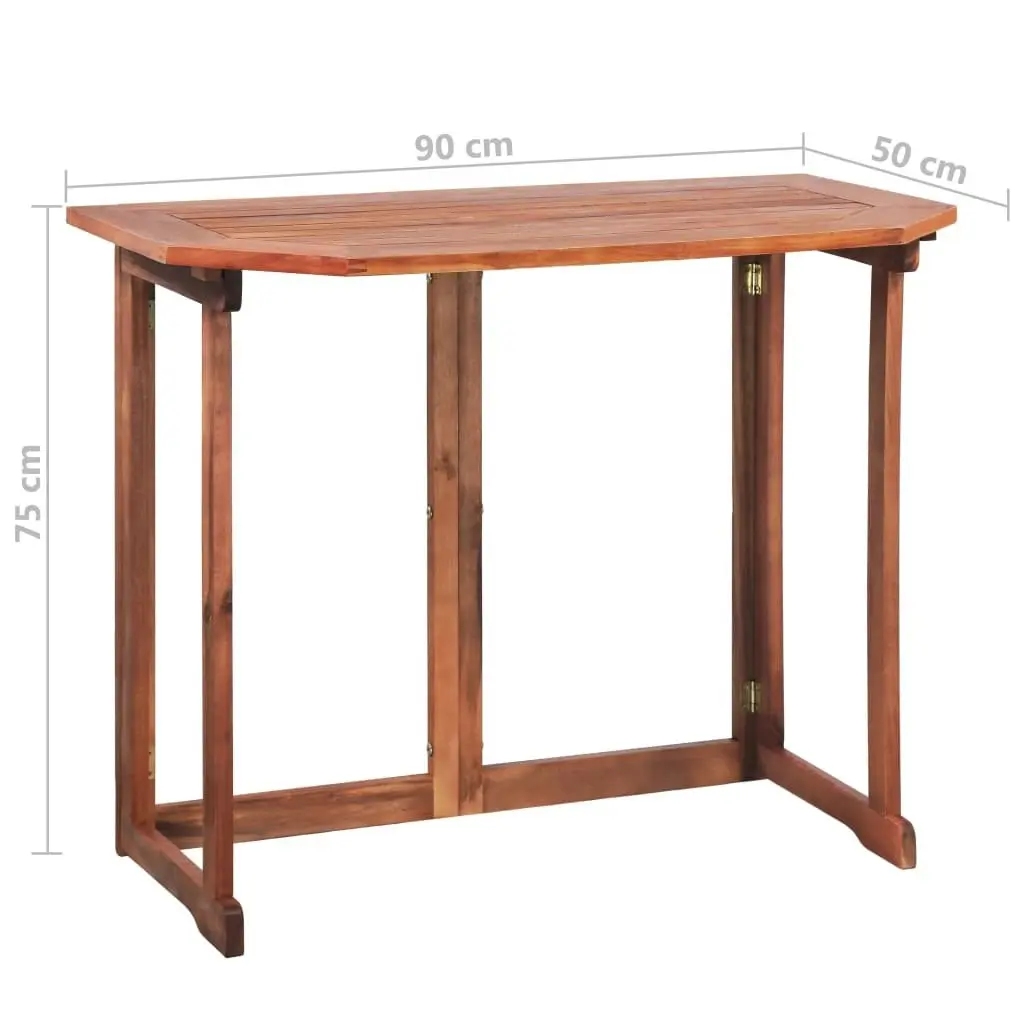 Bistro Table 90x50x75 cm Solid Acacia Wood 44039