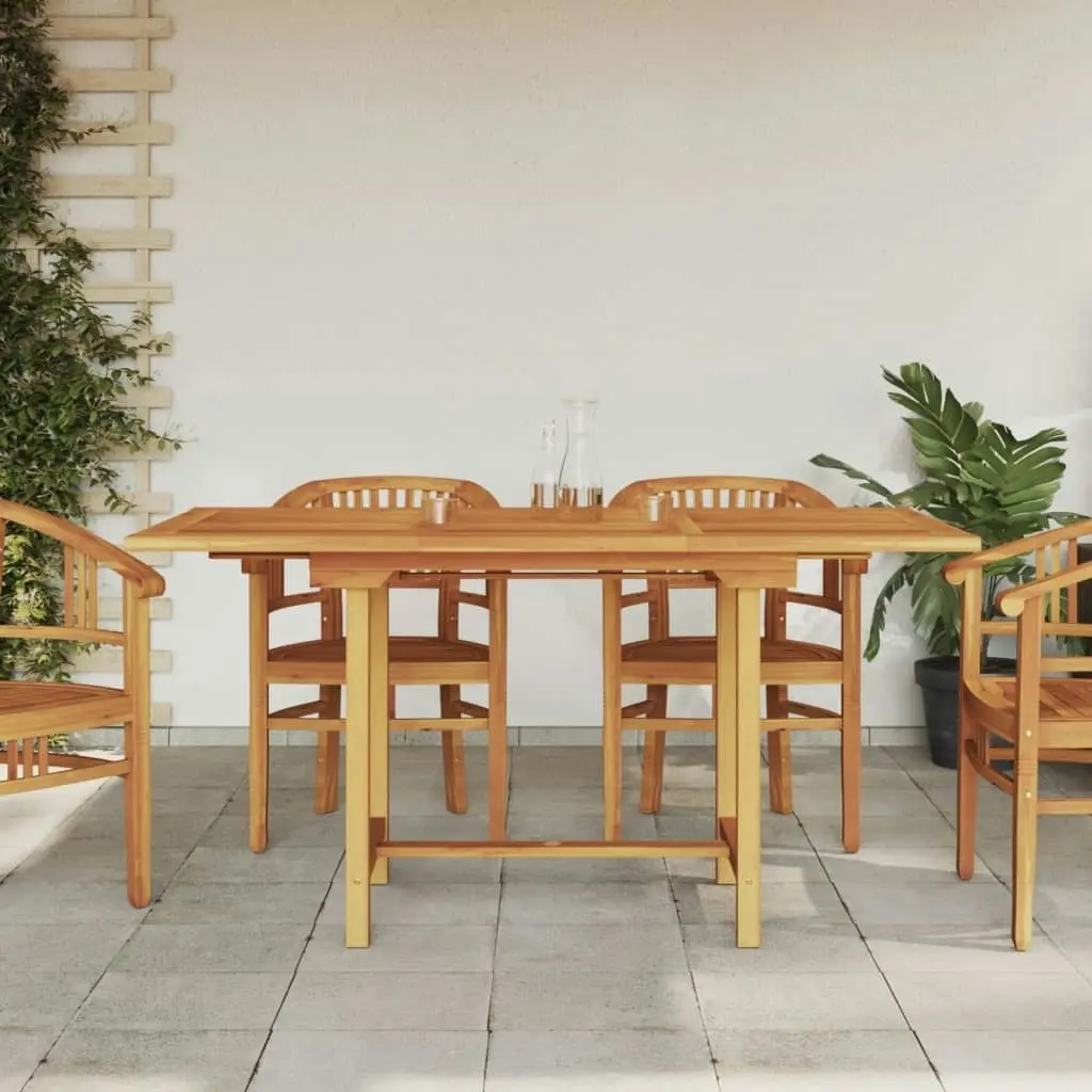 Extending Garden Table 110-160x80x75cm Solid Wood Teak 363487