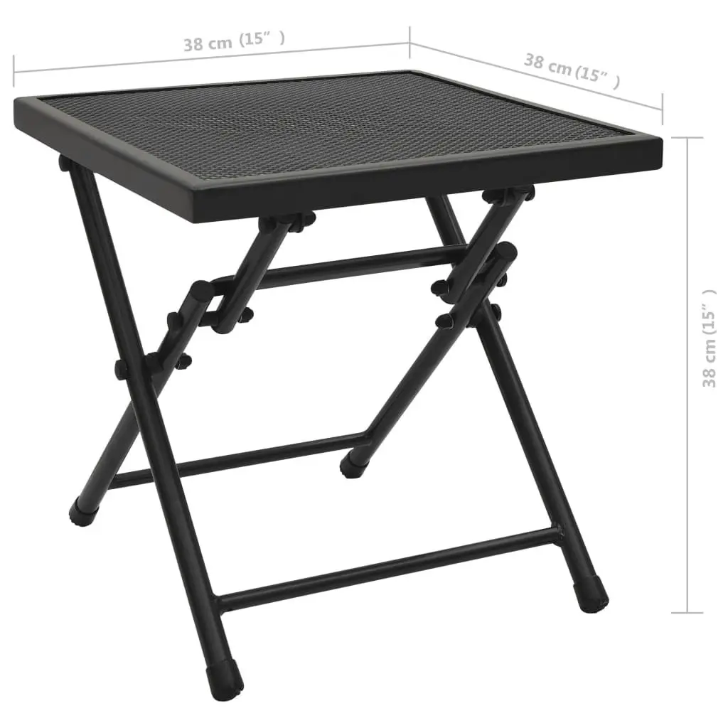 Folding Table Mesh 38x38x38 cm Steel Anthracite 310157