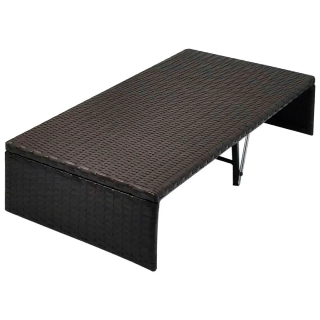 Garden Bed with Canopy Brown 190x130 cm Poly Rattan 42900