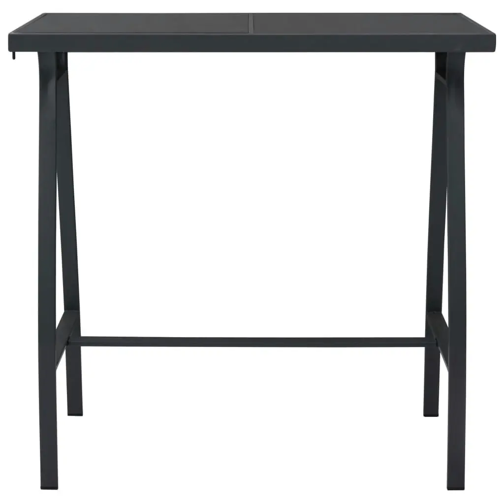 Garden Bar Table Black 110x60x110 cm Tempered Glass 48121