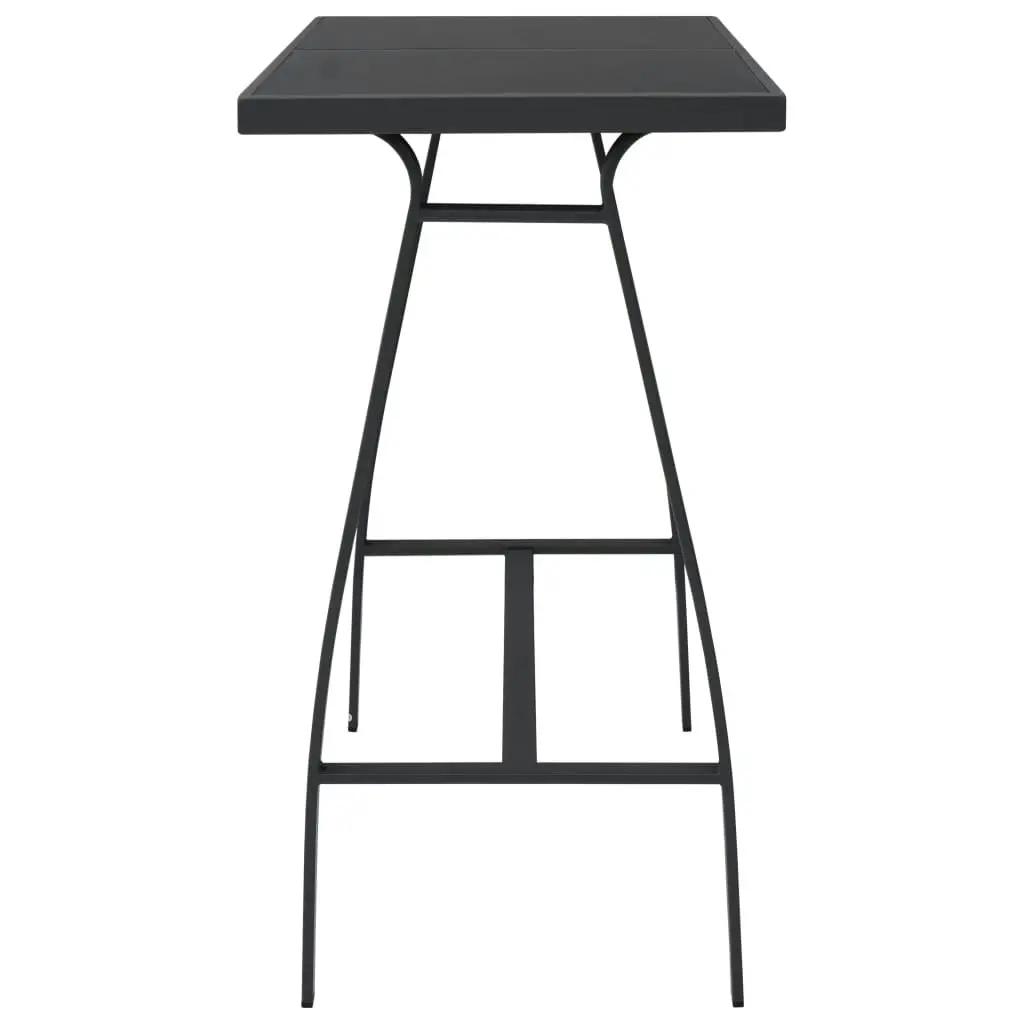 Garden Bar Table Black 110x60x110 cm Tempered Glass 48121