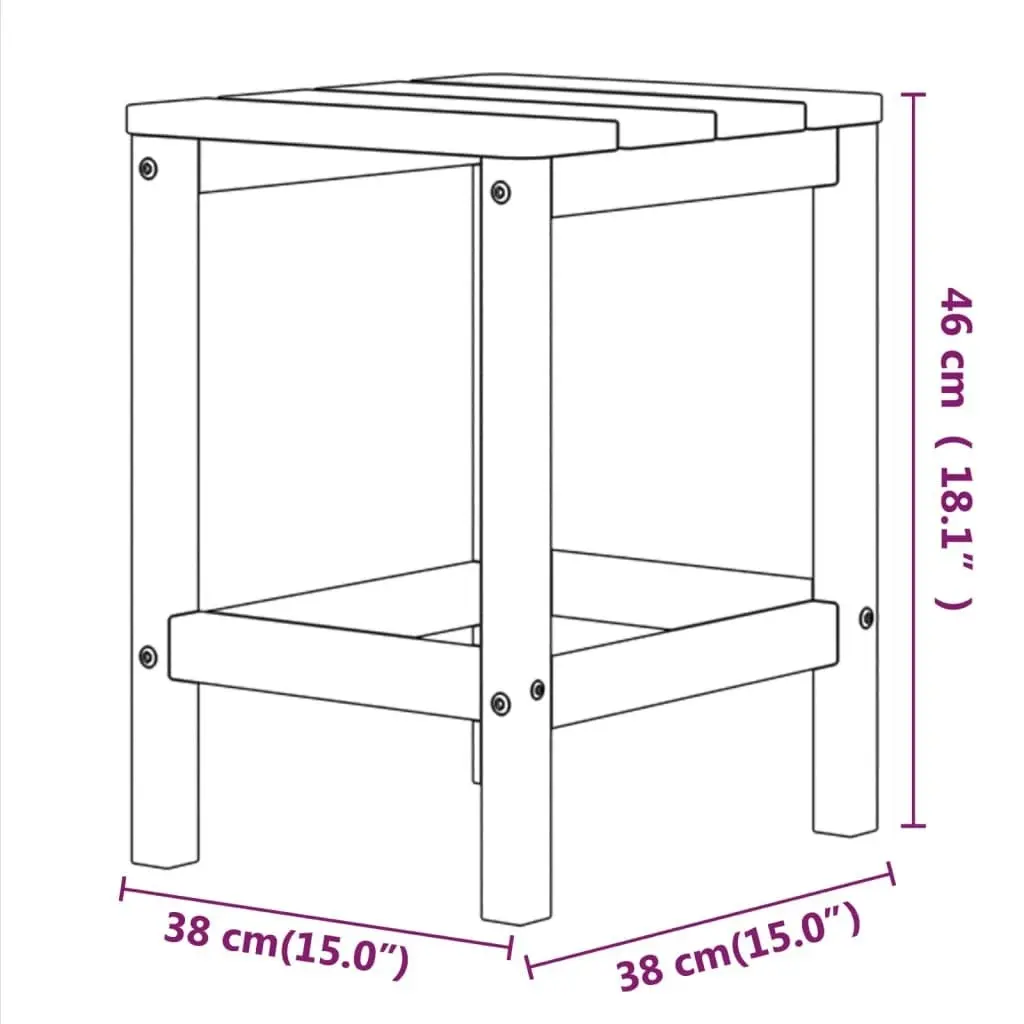 Garden Adirondack Table Anthracite 38x38x46 cm HDPE 318642