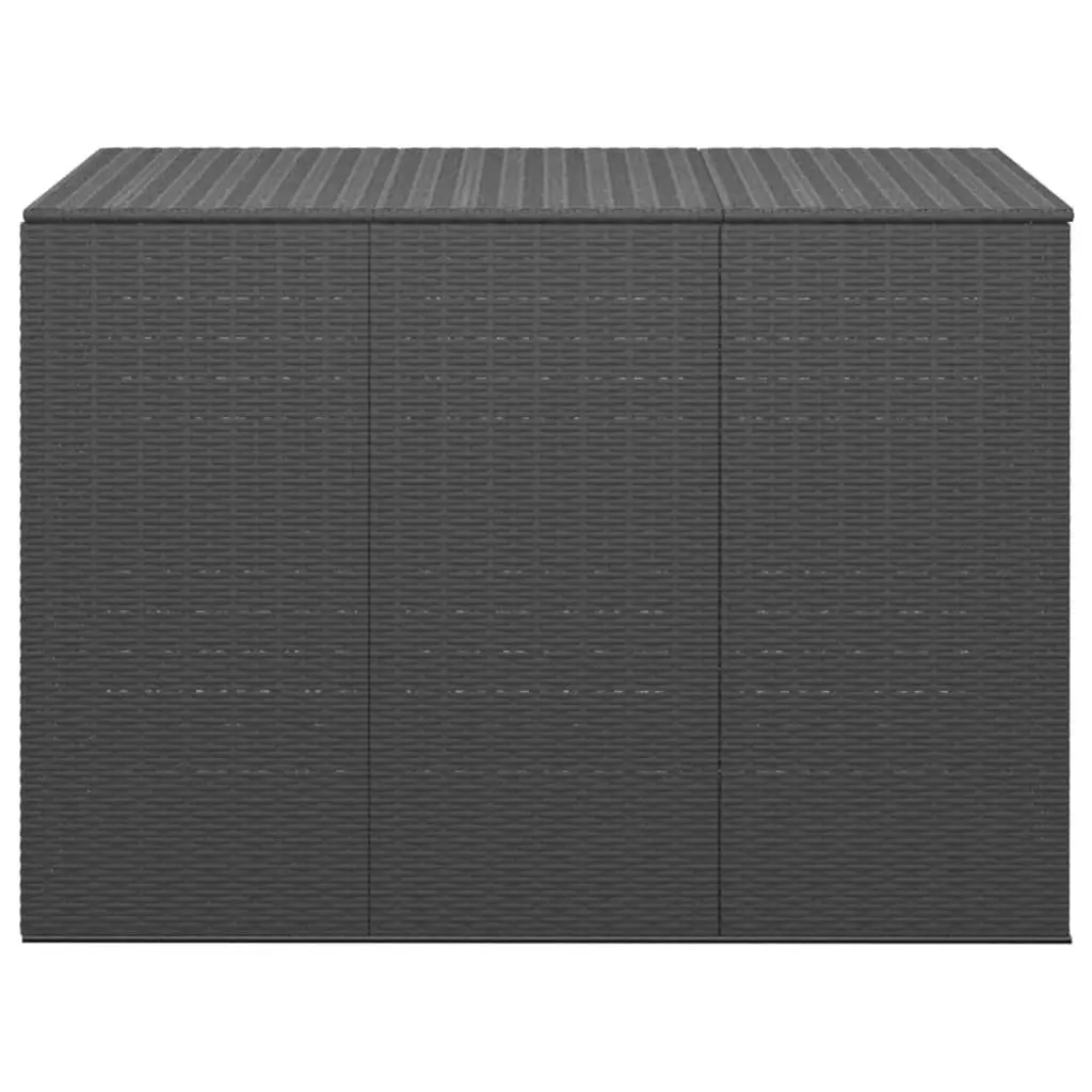 Garden Cushion Box PE Rattan 145x100x103 cm Black 317229