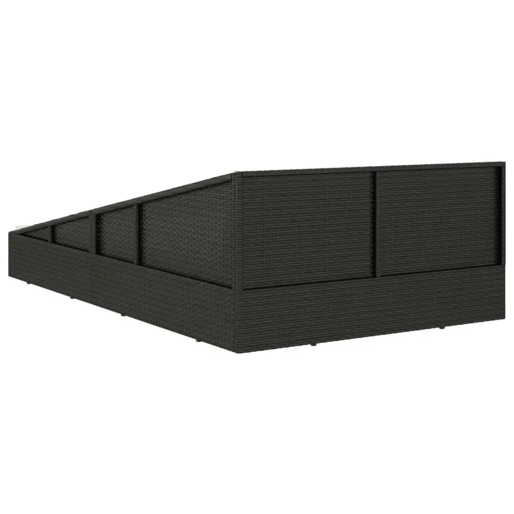 Garden Bed Black 110x200 cm Poly Rattan 42667