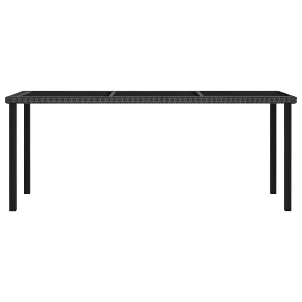 Garden Dining Table Black 180x70x73 cm Poly Rattan 315116