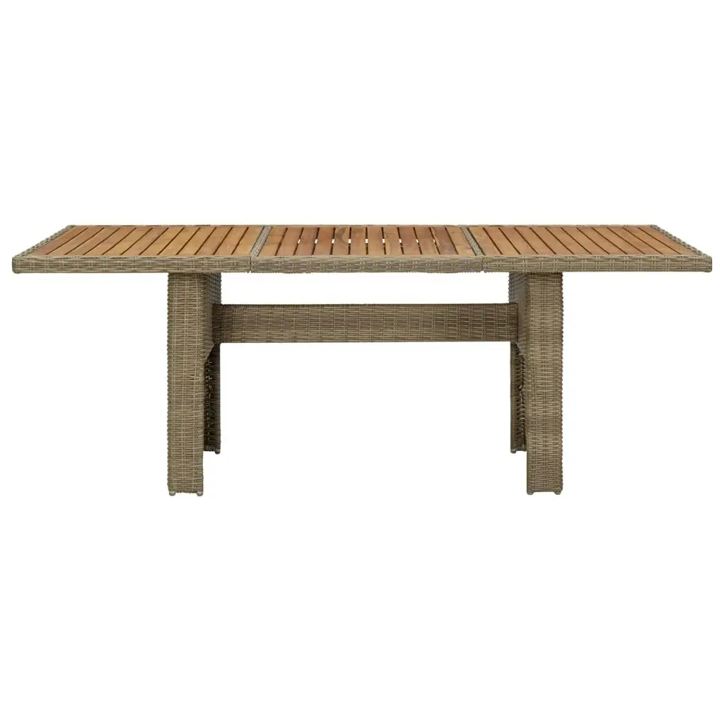 Garden Dining Table Brown 200x100x74 cm Poly Rattan 310143