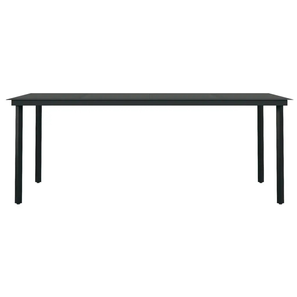 Garden Dining Table Black 200x100x74 cm Steel and Glass 3100107