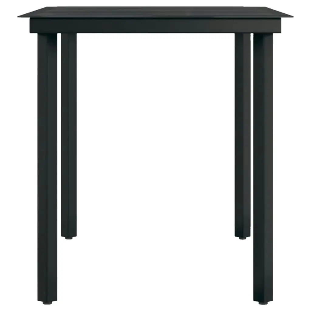 Garden Dining Table Black 140x70x74 cm Steel and Glass 318747