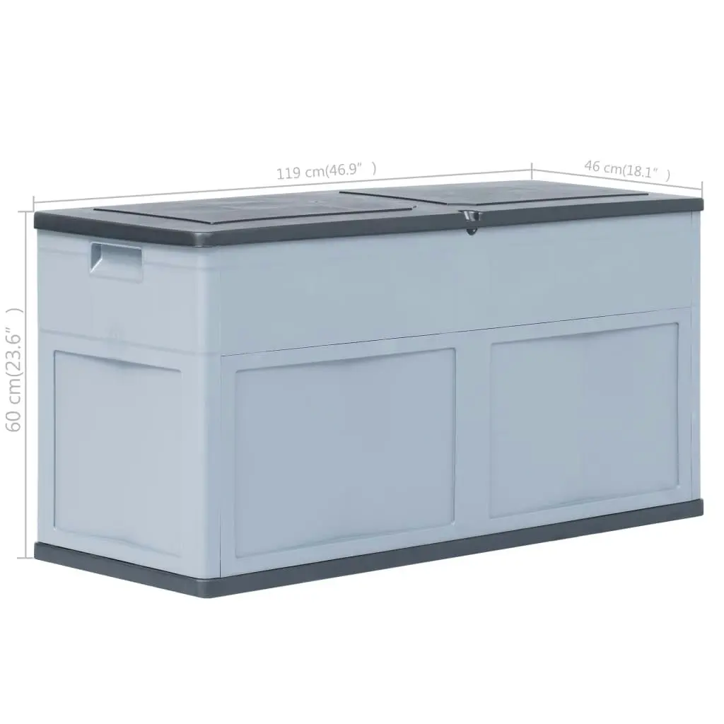 Garden Storage Box 320 L Grey Black 45689