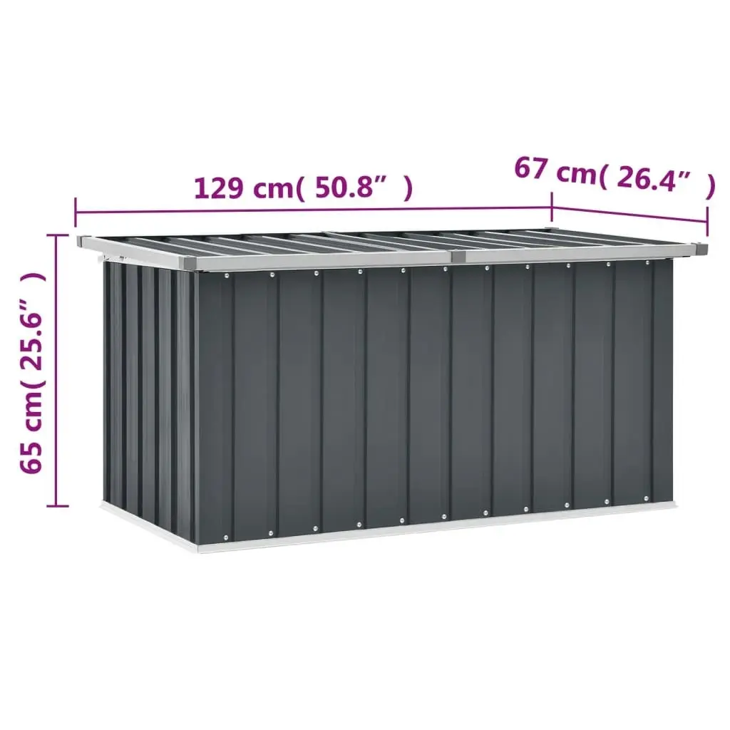 Garden Storage Box Grey 129x67x65 cm 46262