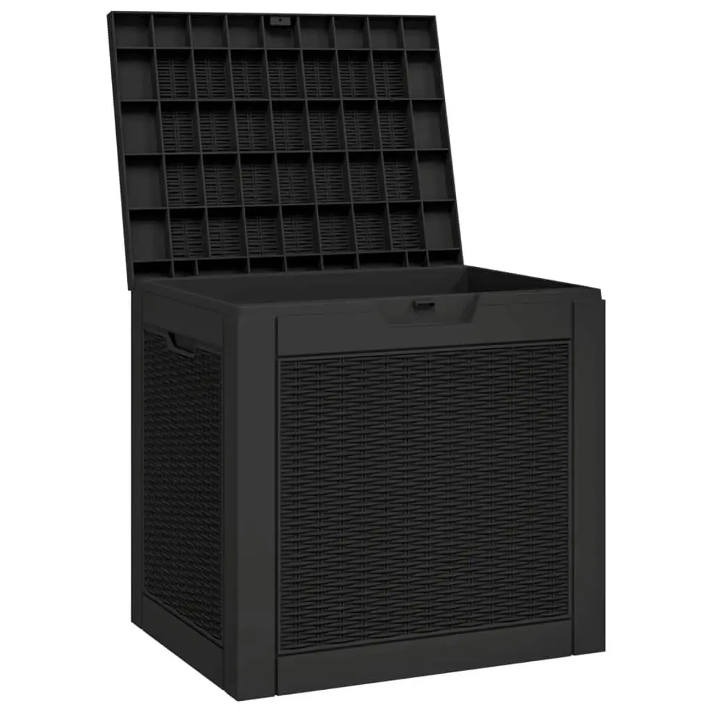 Garden Storage Box Black 55.5x43x53 cm Polypropylene 364178