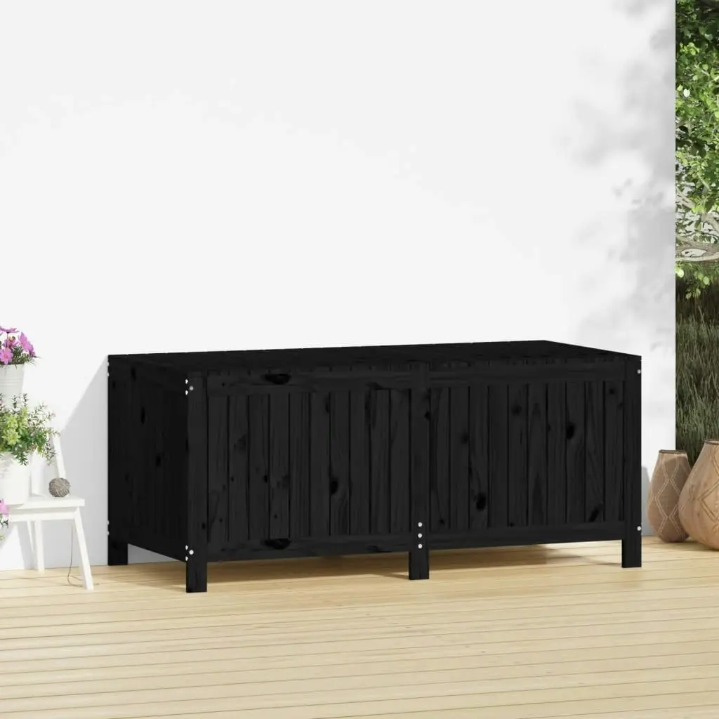 Garden Storage Box Black 147x68x64 cm Solid Wood Pine 823854