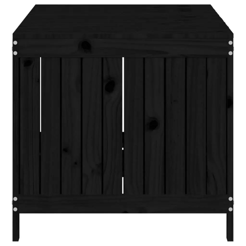 Garden Storage Box Black 147x68x64 cm Solid Wood Pine 823854