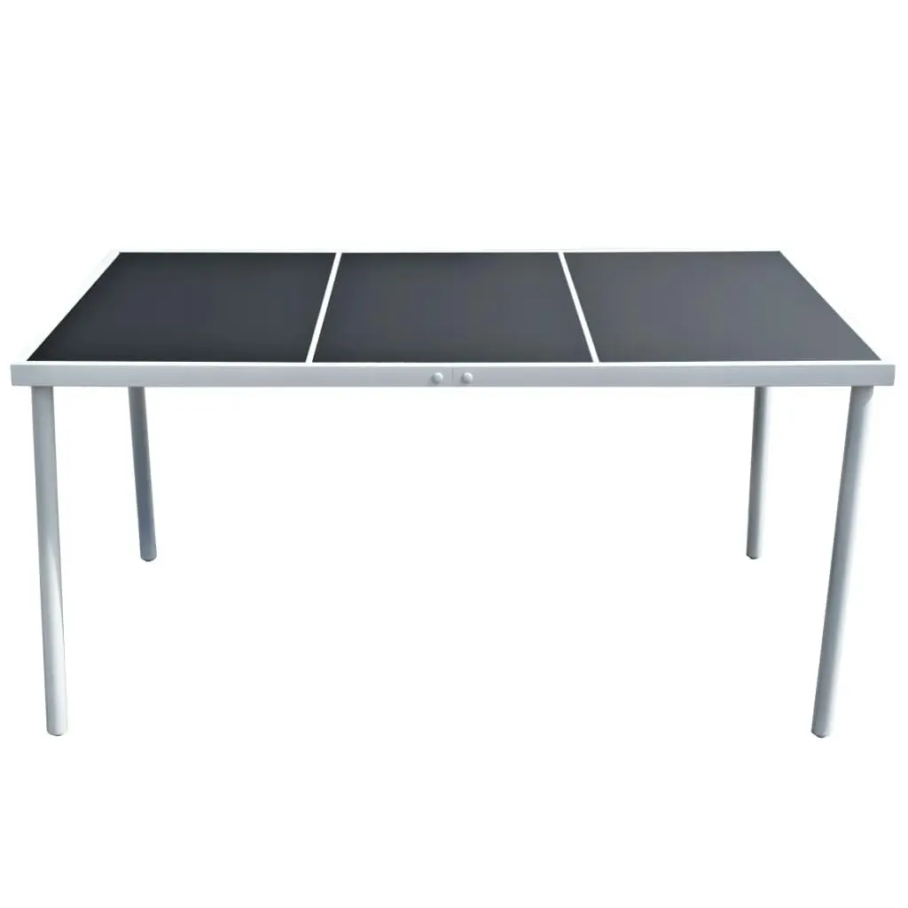 Garden Table 150x90x74 cm Black Steel 43305