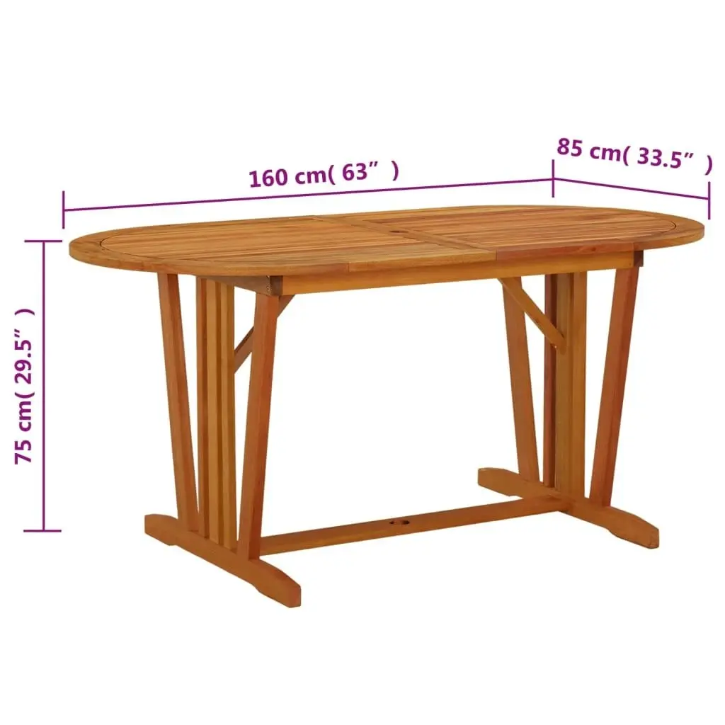 Garden Table 160x85x75 cm Solid Wood Eucalyptus 316071