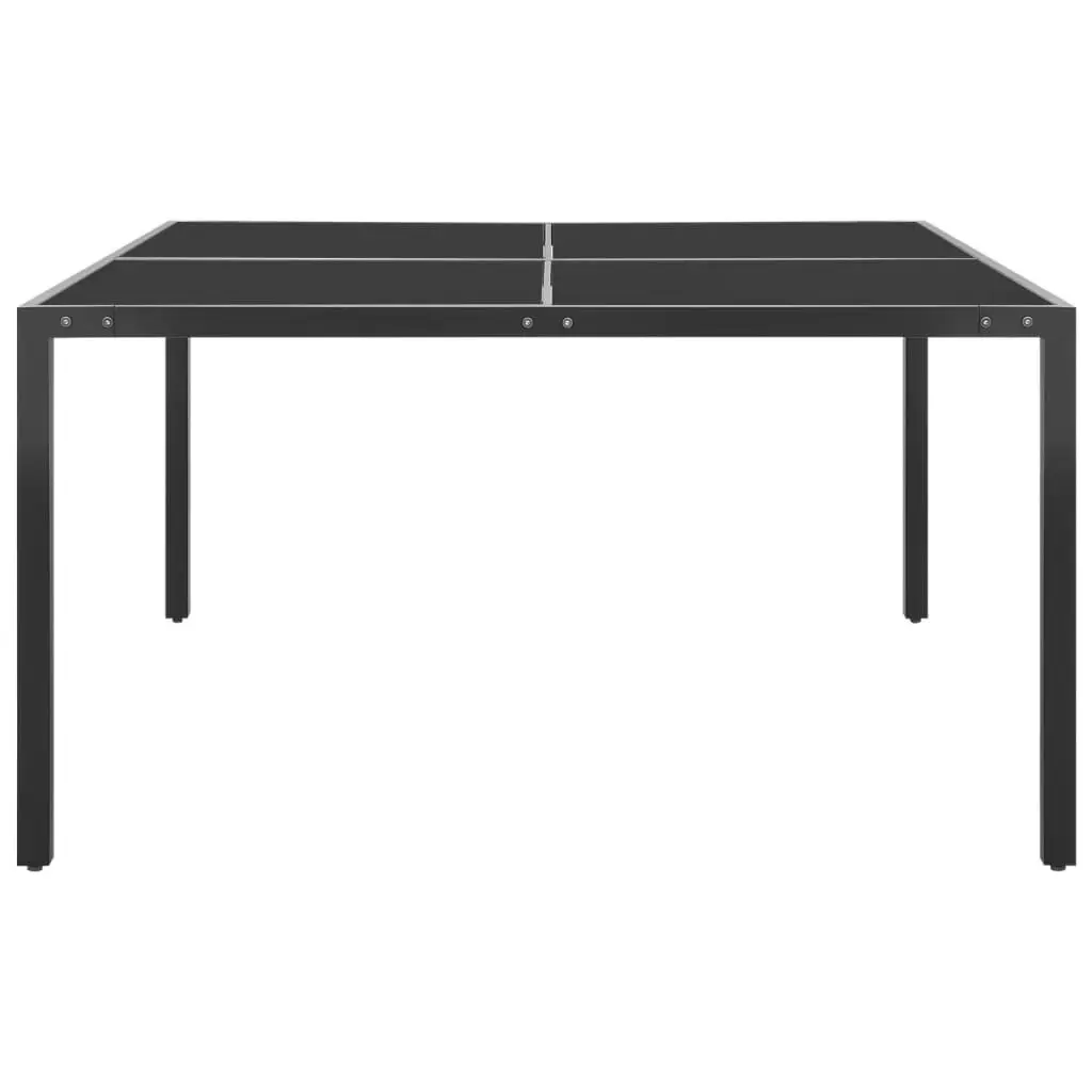 Garden Table Anthracite 130x130x72 cm Steel and Glass 313093