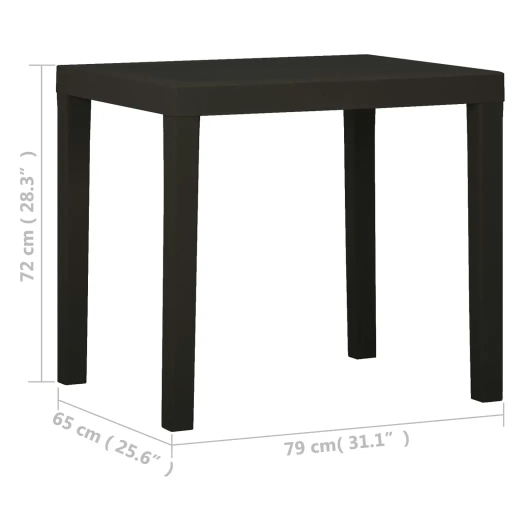 Garden Table Anthracite 79x65x72 cm Plastic 315845