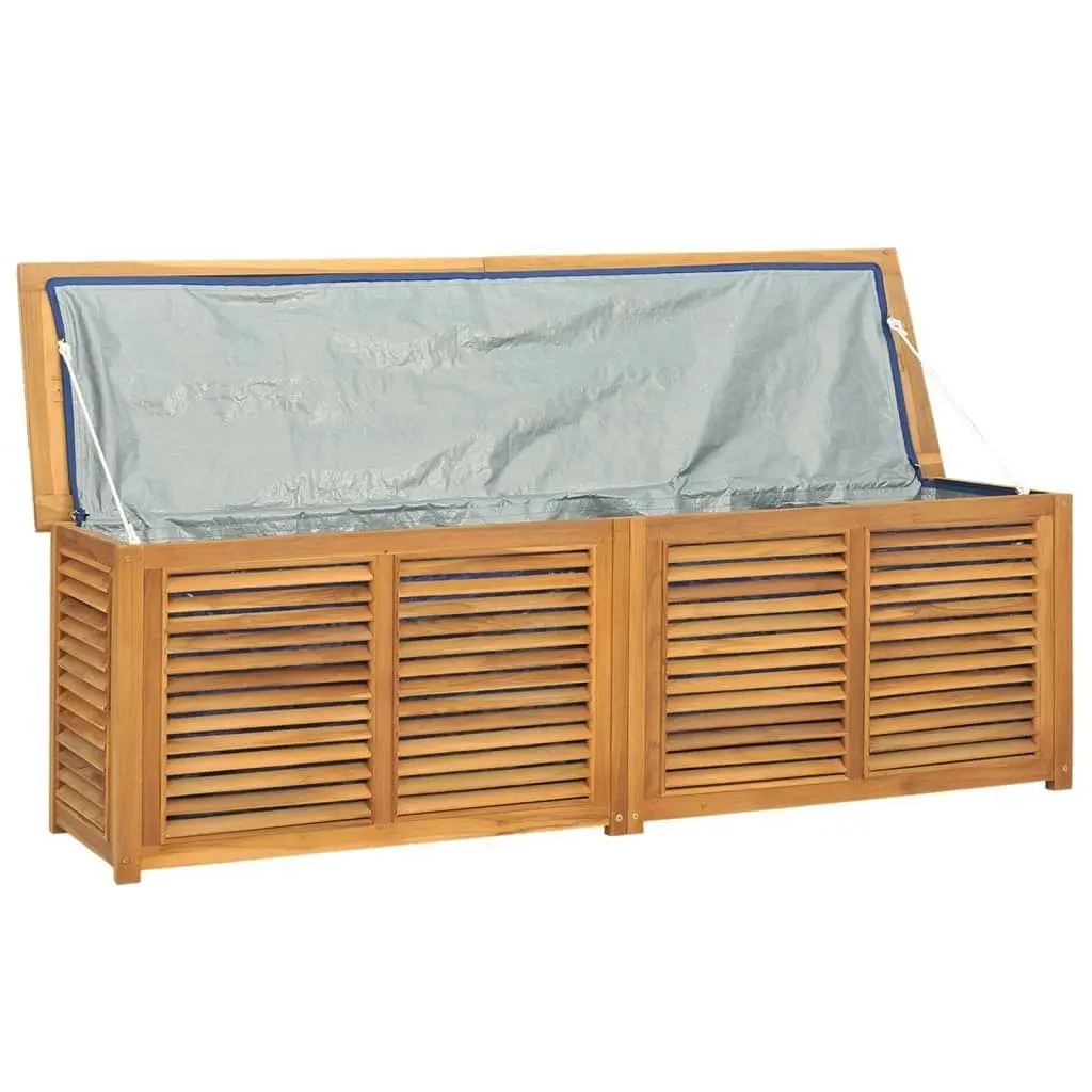 Garden Storage Box with Bag 175x50x53 cm Solid Wood Teak 363273