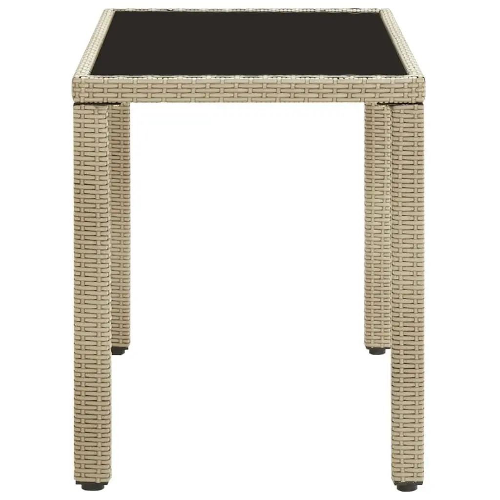 Garden Table Beige 123x60x74 cm Poly Rattan 46449