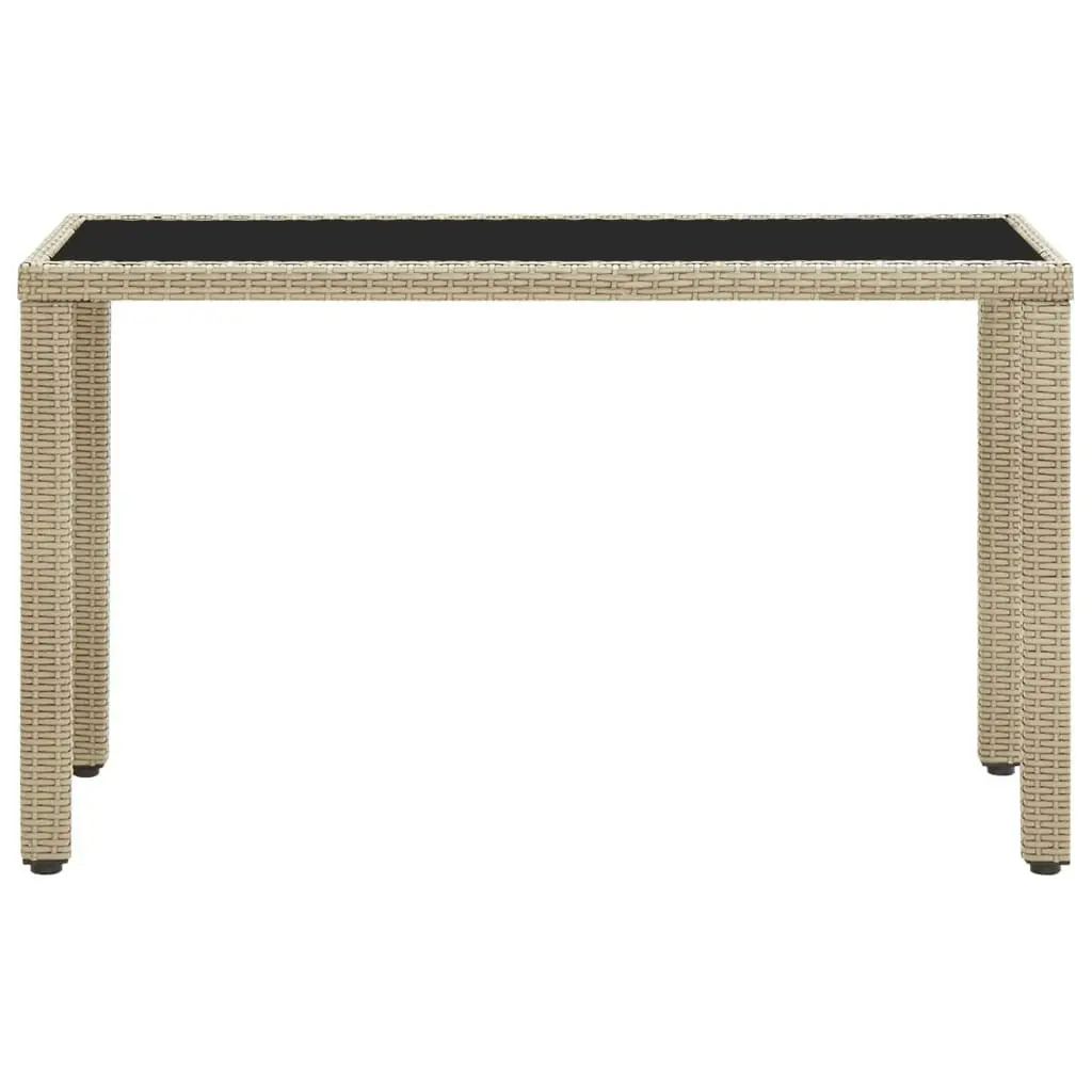 Garden Table Beige 123x60x74 cm Poly Rattan 46449