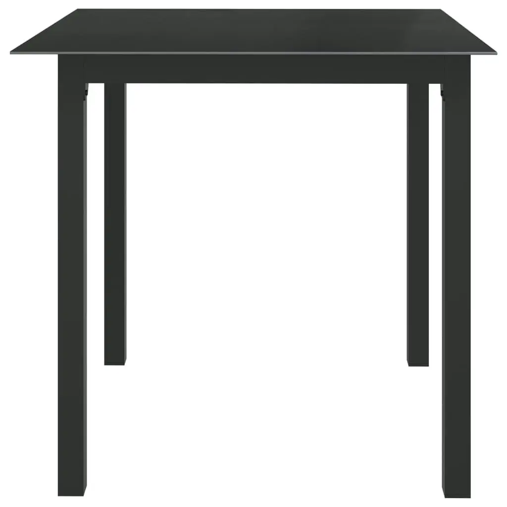 Garden Table Black 80x80x74 cm Aluminium and Glass 312200