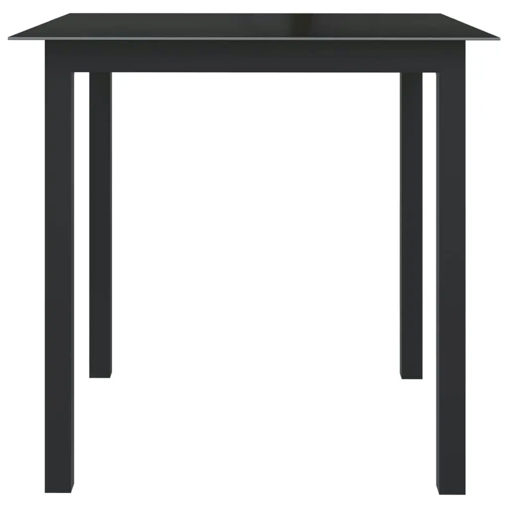 Garden Table Black 80x80x74 cm Aluminium and Glass 312200