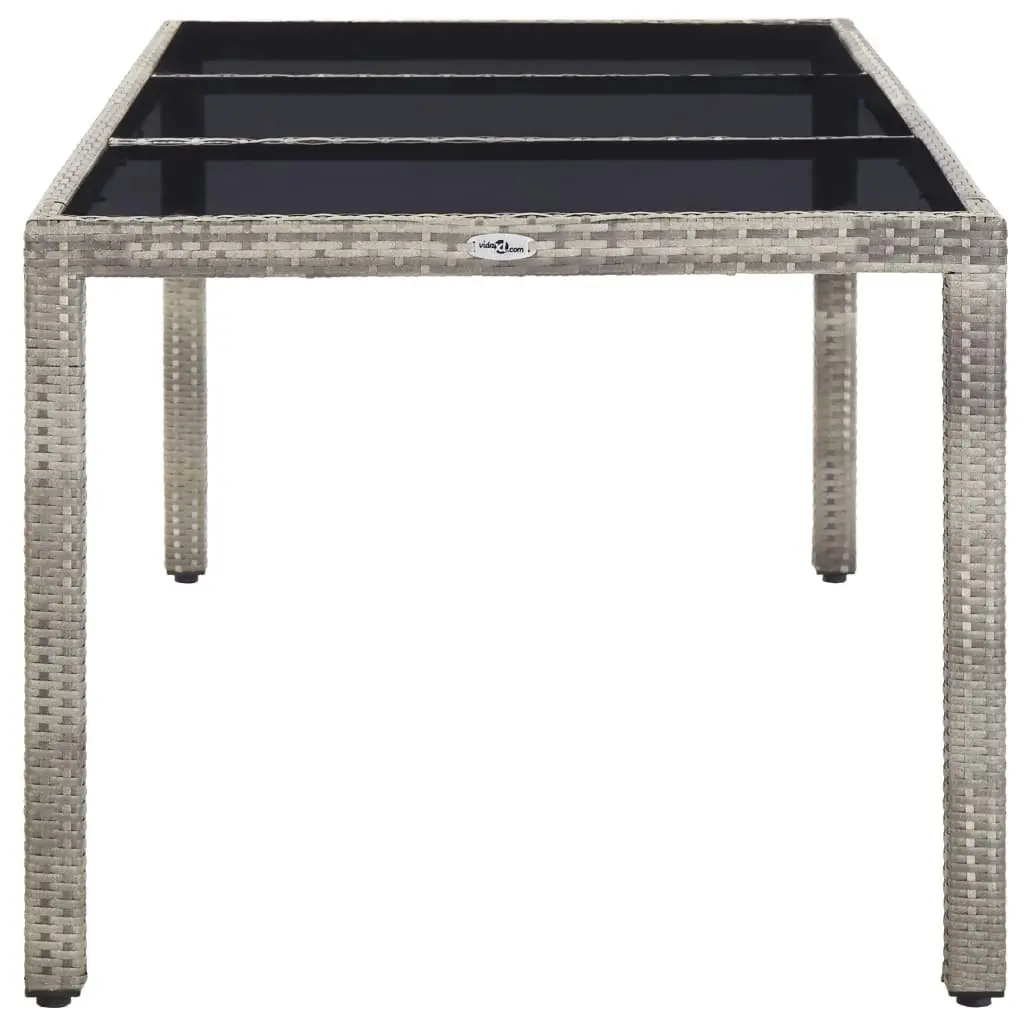 Garden Table Grey 190x90x75 cm Poly Rattan 310581