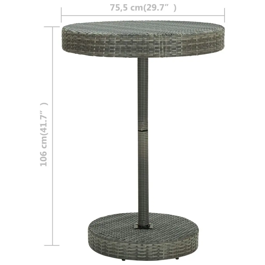 Garden Table Grey 75.5x106 cm Poly Rattan 45860