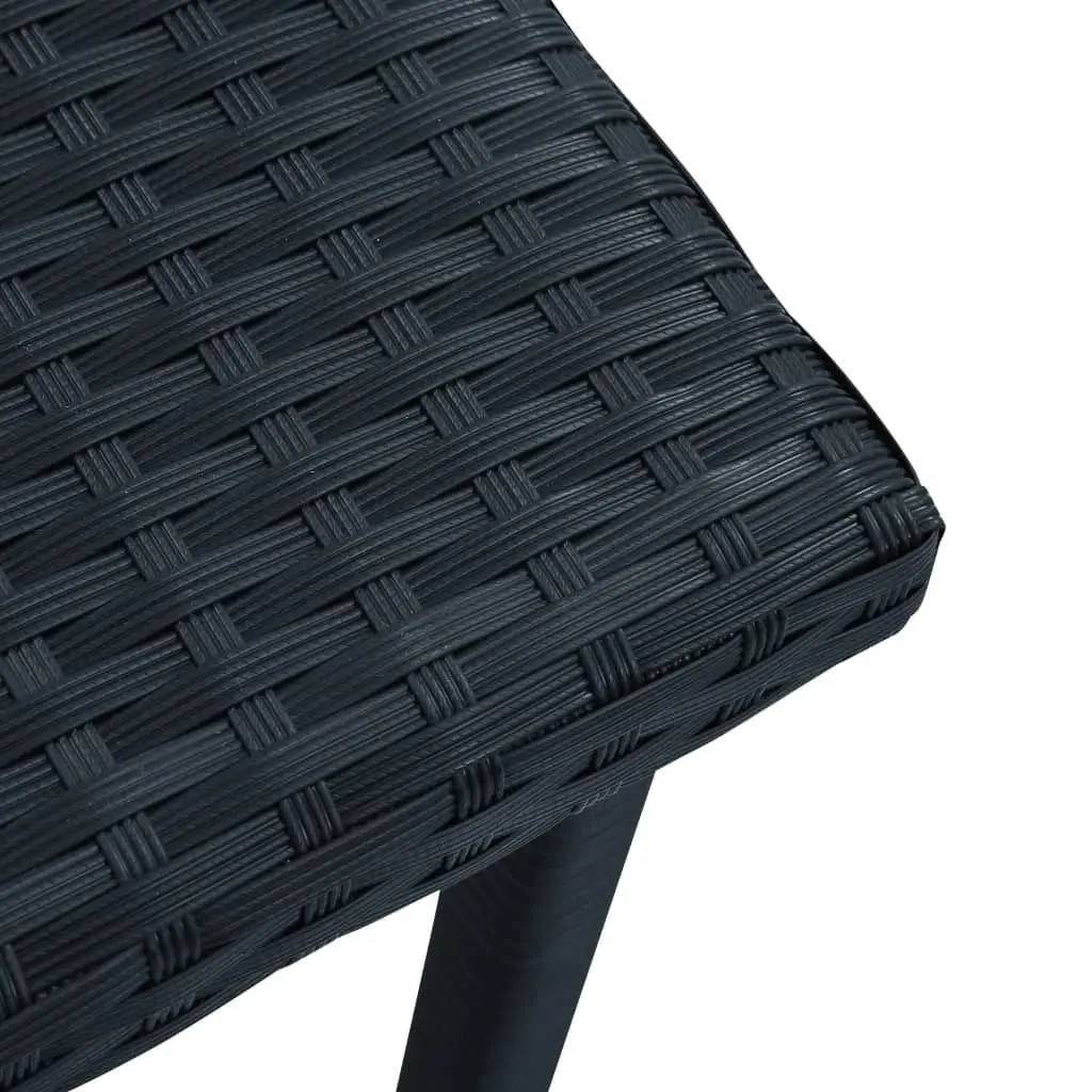 Garden Tea Table Black 40x40x40 cm Poly Rattan 48561