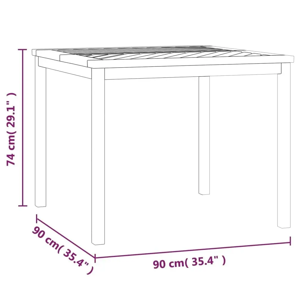 Garden Dining Table 90x90x74 cm Solid Wood Acacia 362240