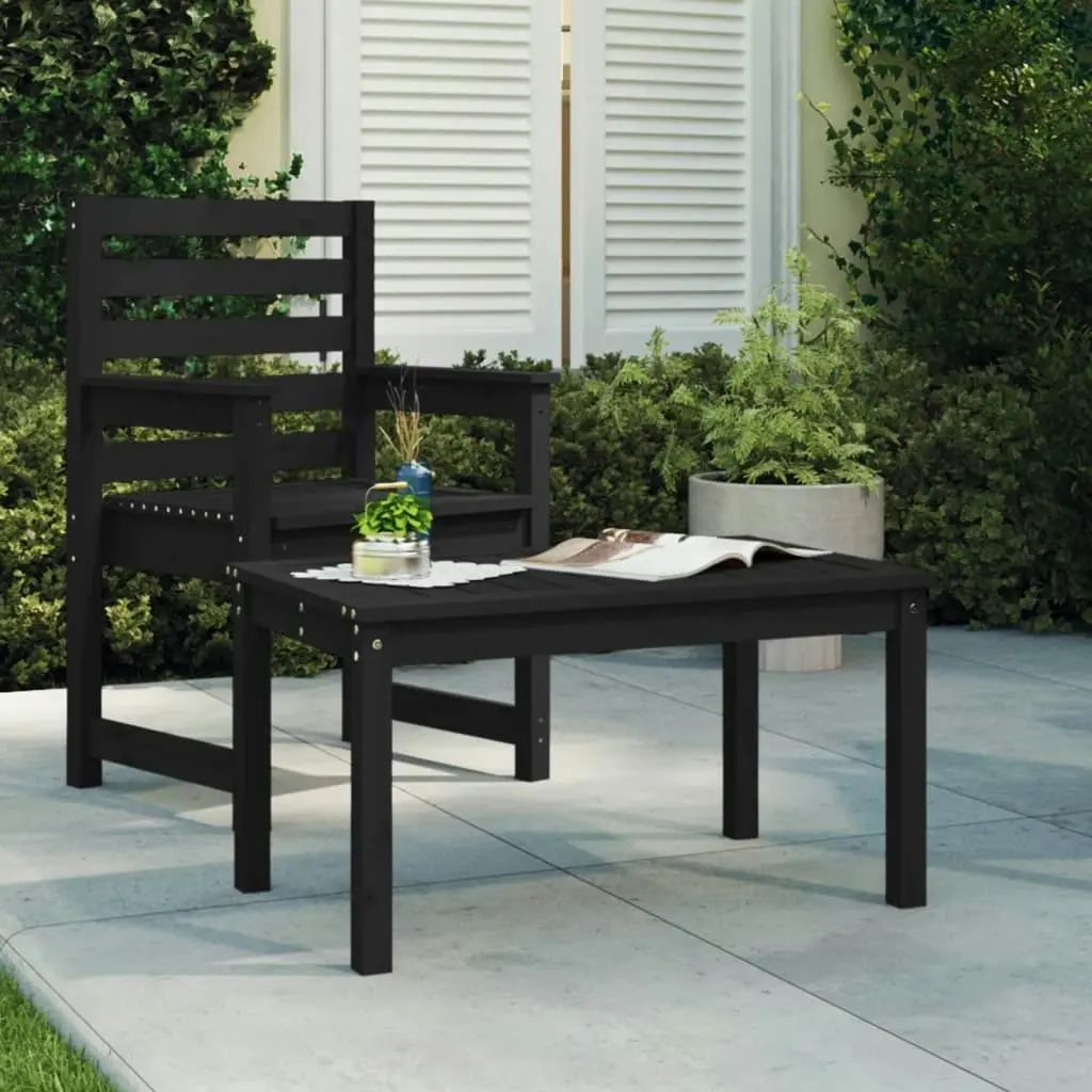 Garden Table Black 82.5x50.5x45 cm Solid Wood Pine 824117