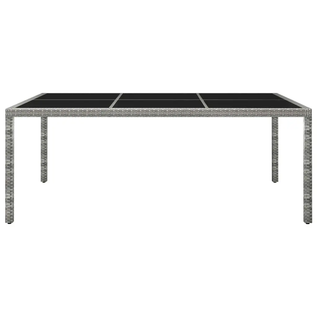 Outdoor Dining Table Grey 200x150x74 cm Poly Rattan 46130