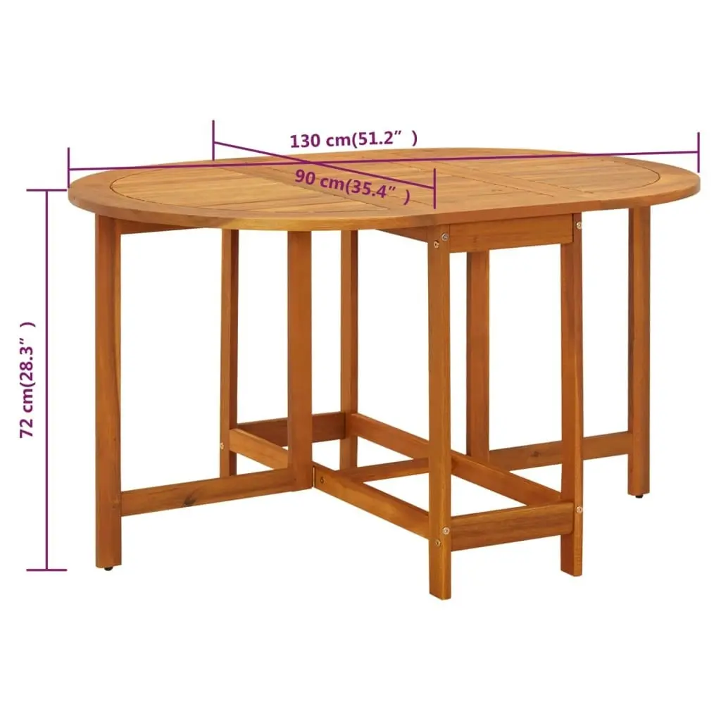 Garden Table 130x90x72 cm Solid Acacia Wood 42659