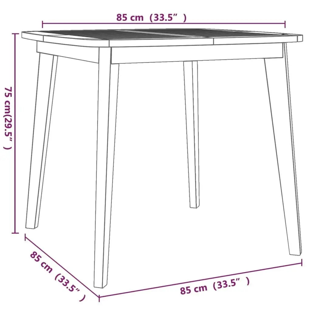 Garden Table 85x85x75 cm Solid Wood Acacia 310300