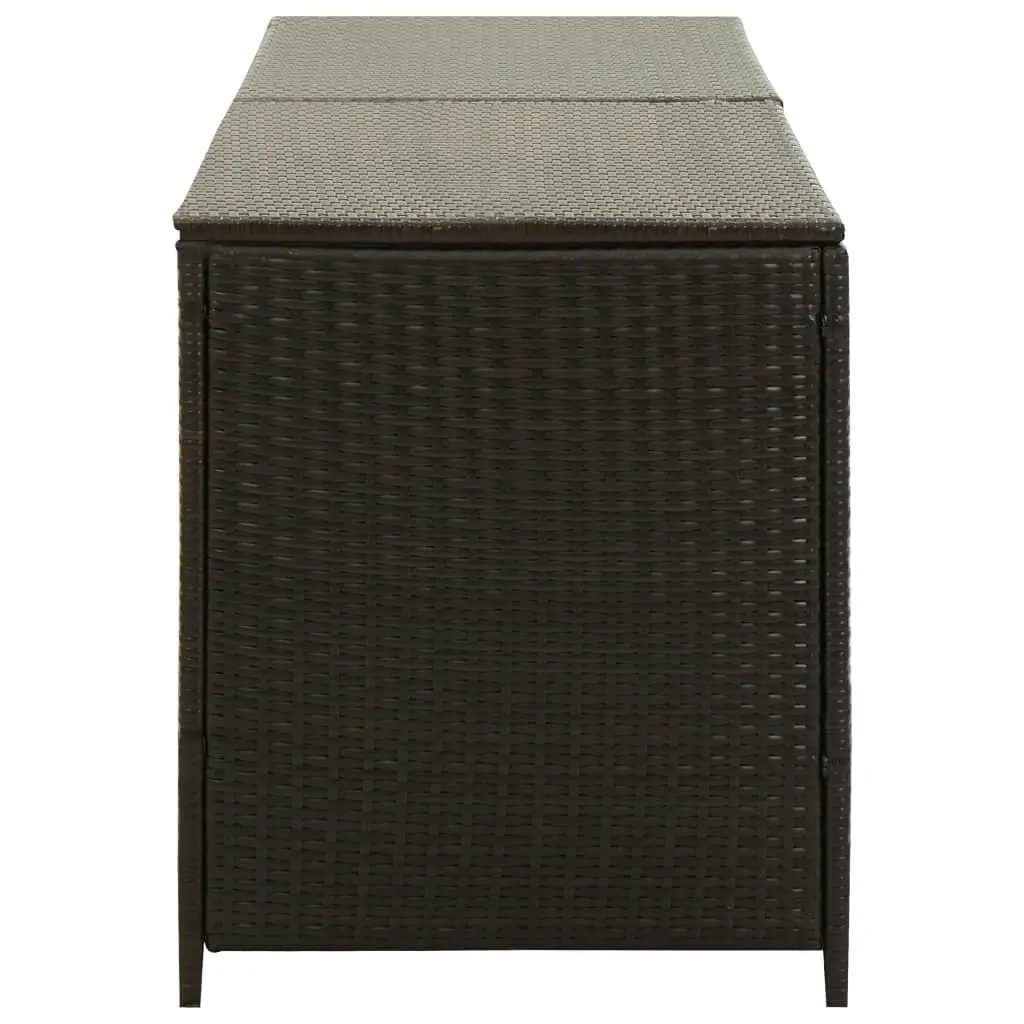 Garden Storage Box Poly Rattan 200x50x60 cm Brown 46475