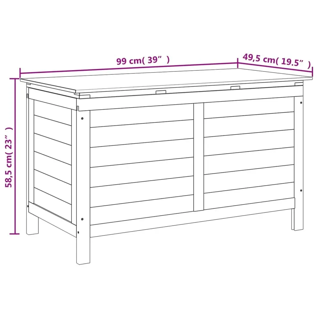 Garden Storage Box White 99x49.5x58.5 cm Solid Wood Fir 364753