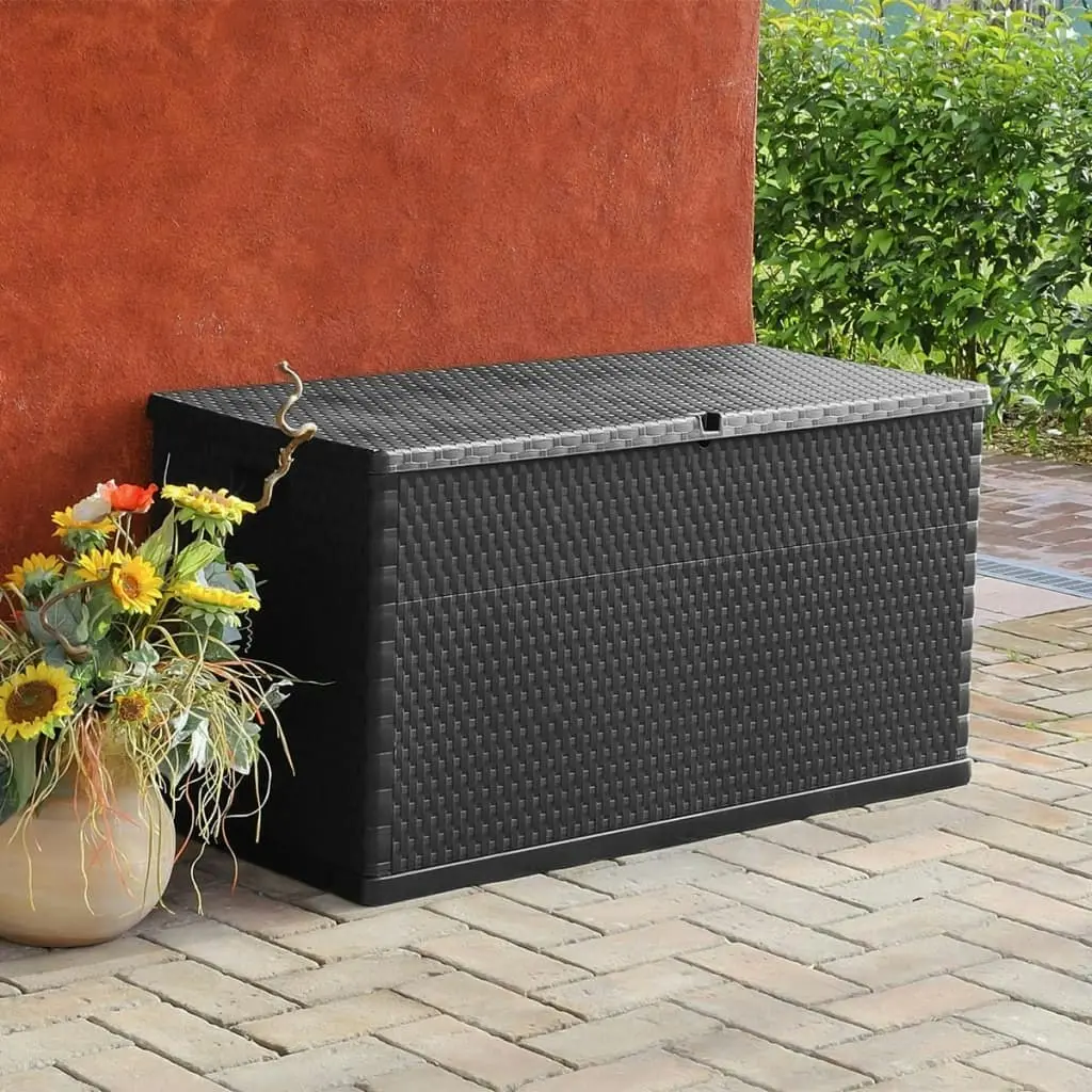 Garden Storage Box Anthracite 120x56x63 cm PP Rattan 43711