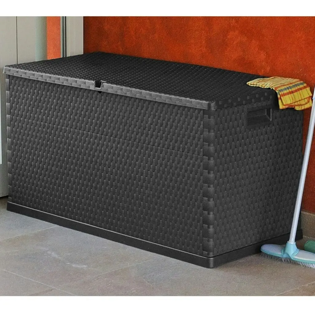 Garden Storage Box Anthracite 120x56x63 cm PP Rattan 43711