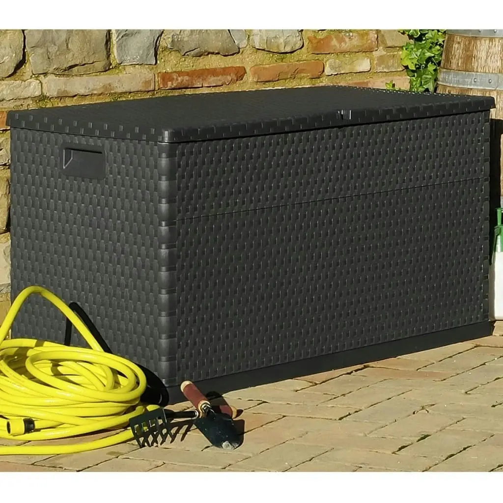 Garden Storage Box Anthracite 120x56x63 cm PP Rattan 43711