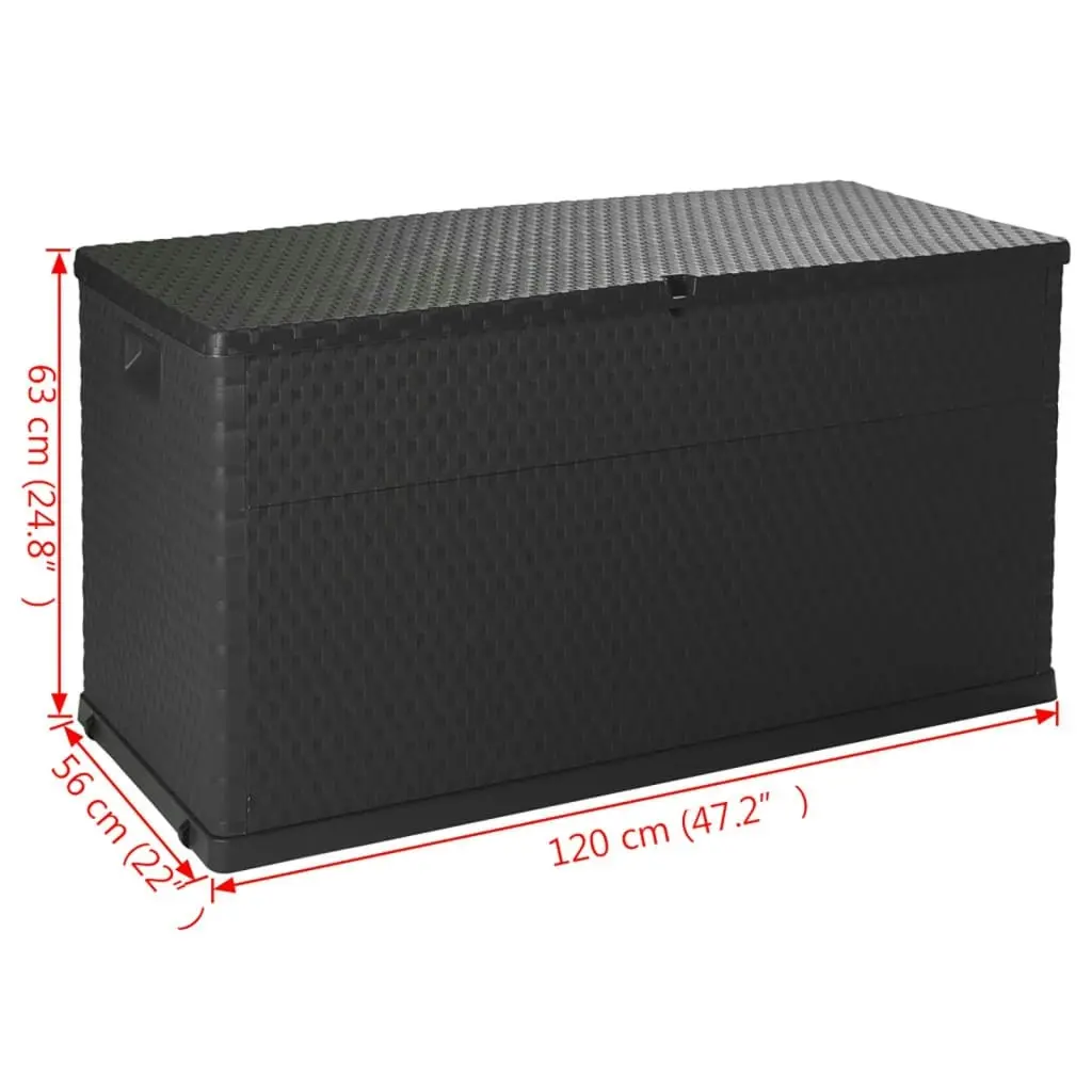 Garden Storage Box Anthracite 120x56x63 cm PP Rattan 43711