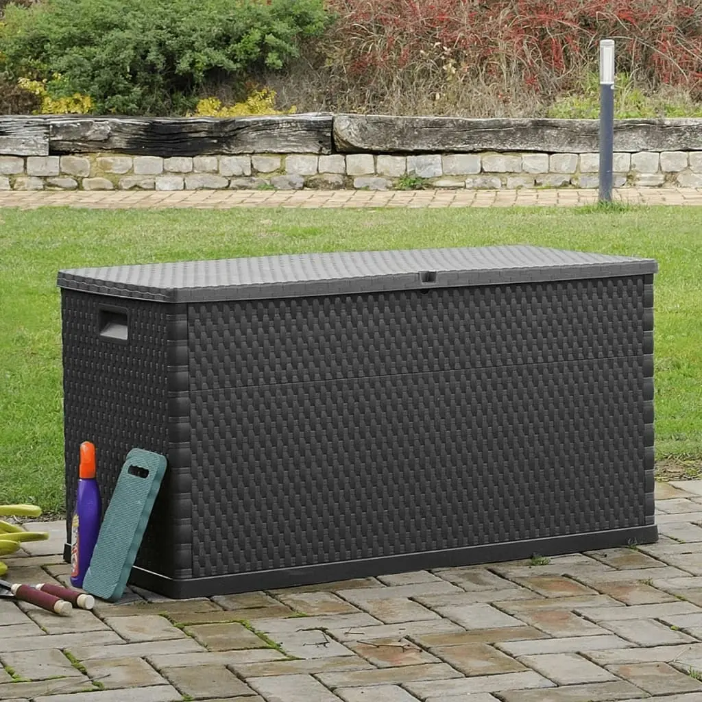 Garden Storage Box Anthracite 120x56x63 cm PP Rattan 43711