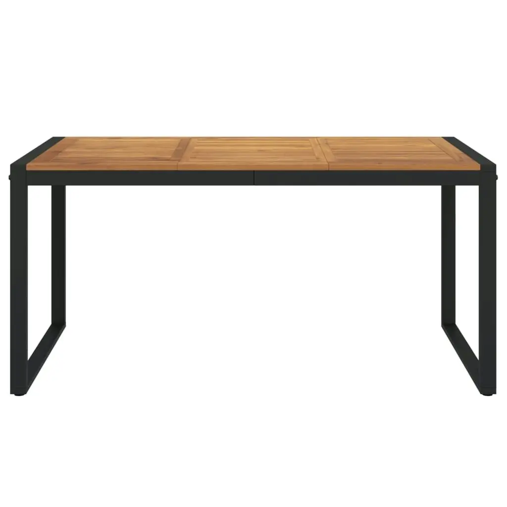 Garden Table with U-shaped Legs 160x80x75 cm Solid Wood Acacia 319516